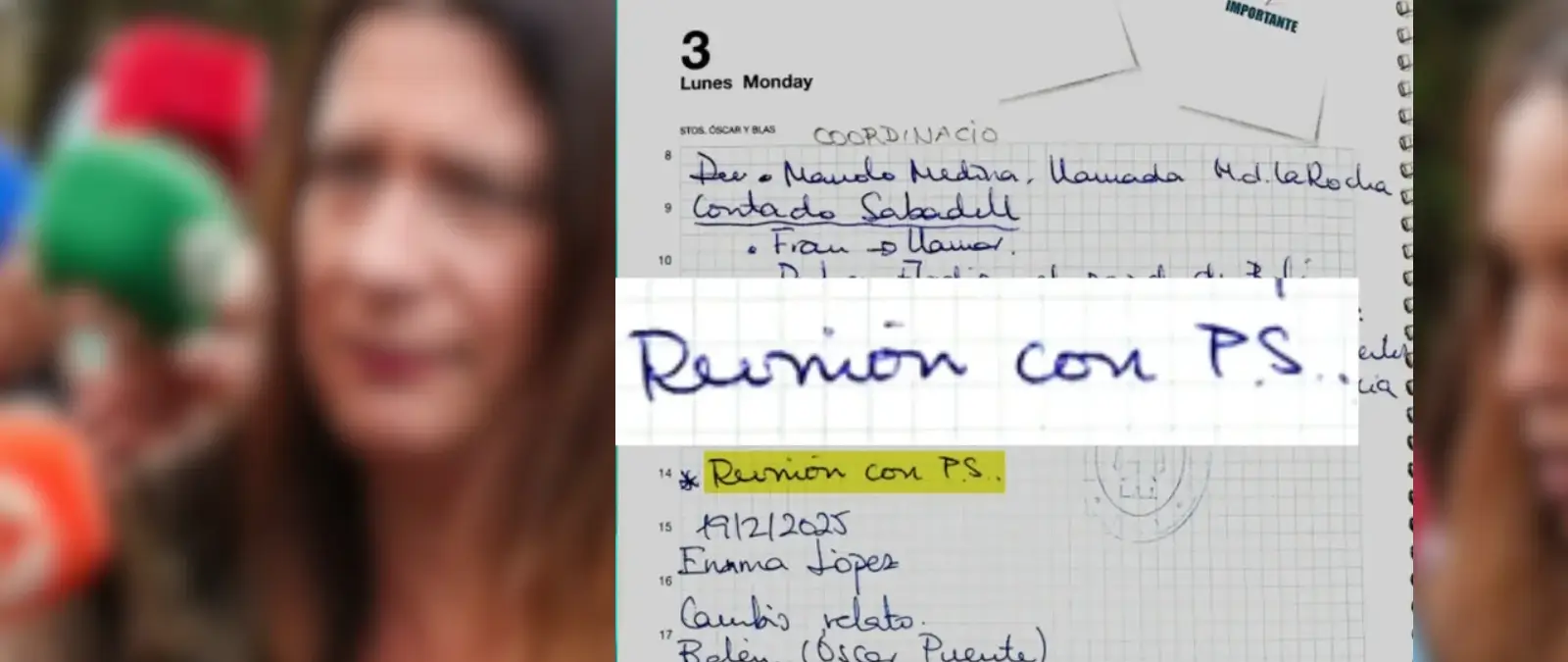 Qué sabemos de la supuesta "reunión con P.S." anotada en una agenda atribuida a Leire Díez