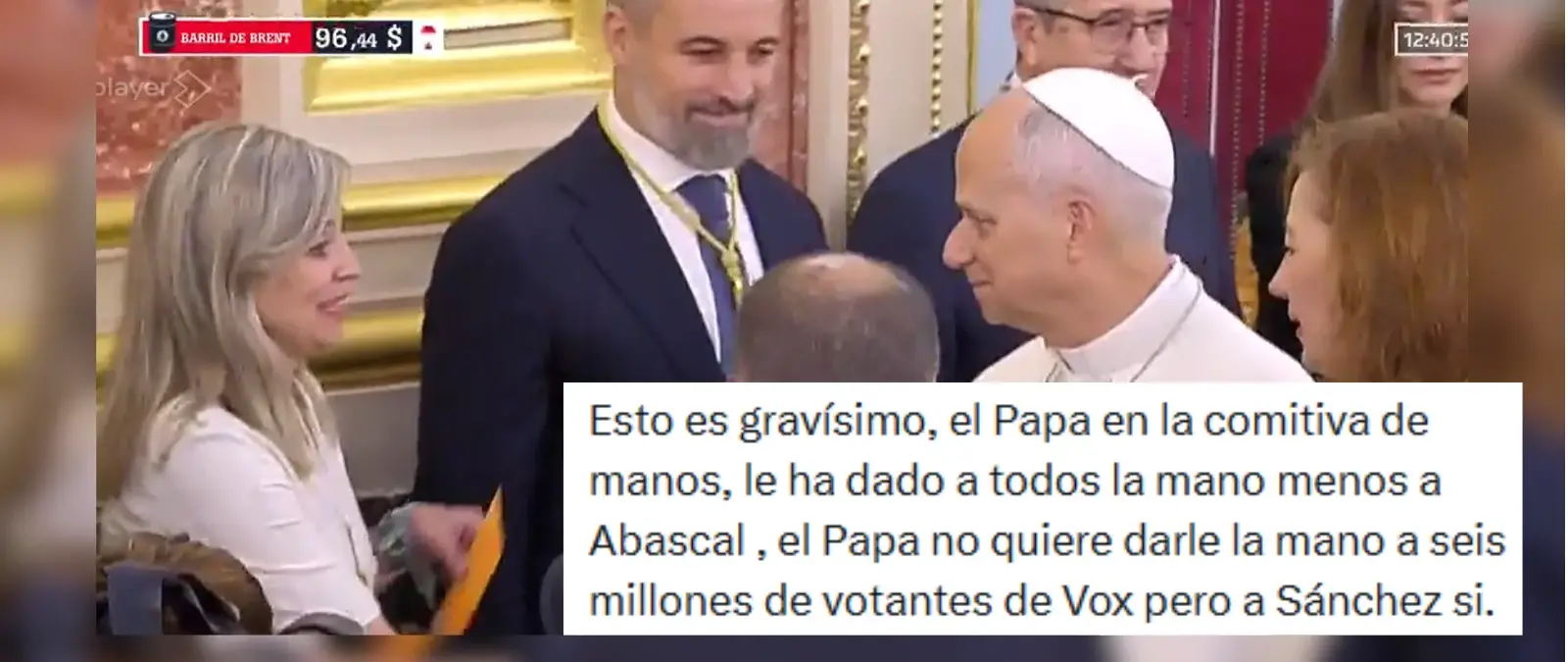 El Papa en la comitiva de manos le ha dado a todos la mano menos a Abascal