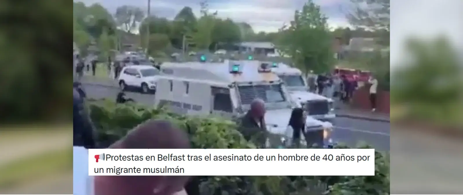 No, este vídeo de policías y ambulancias en la calle en Belfast no está grabado durante los disturbios posteriores al apuñalamiento de un hombre: es de mayo de 2026 durante una concentración de coches