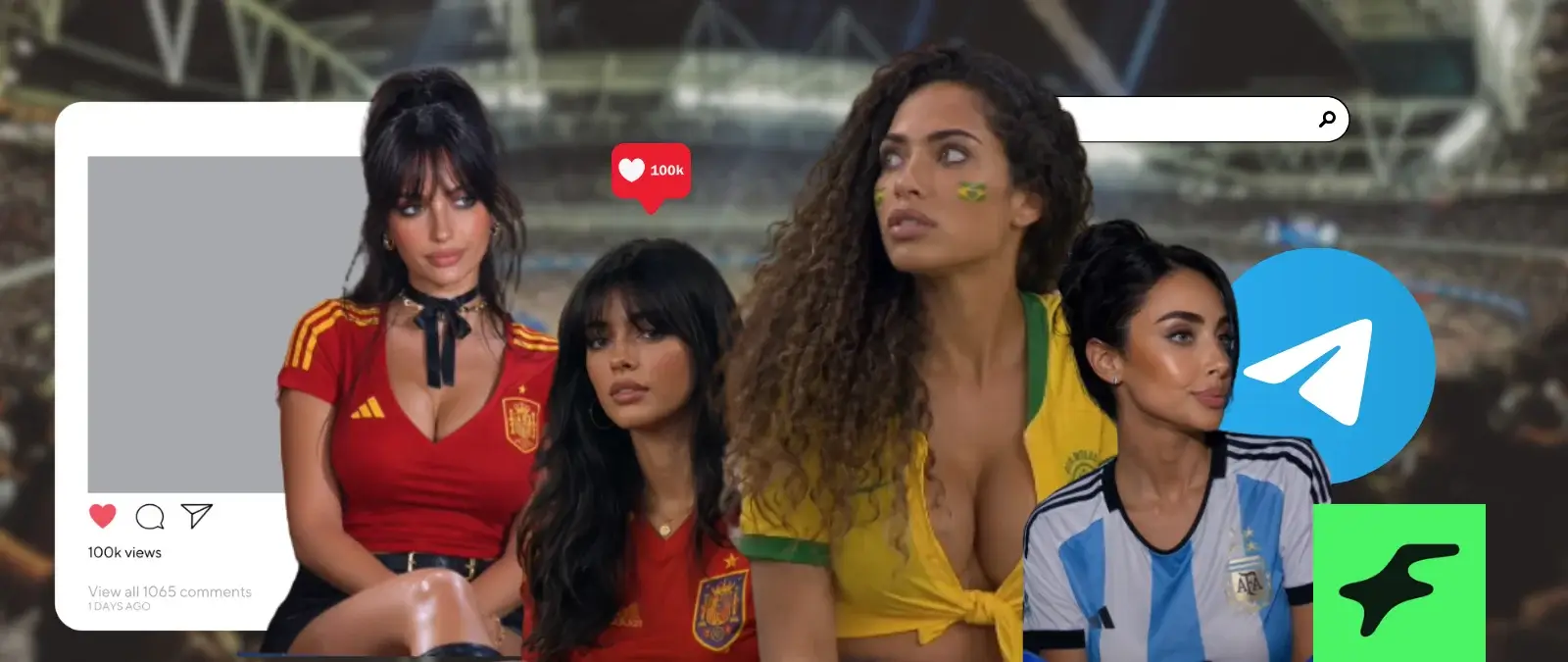 Vídeos  generados con IA de mujeres viendo el Mundial para vender pornografía en OnlyFans o Fanvue