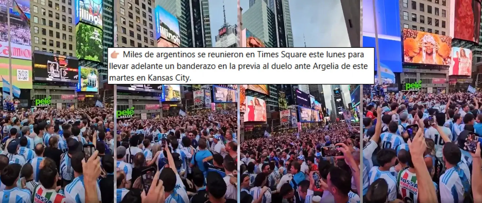 Este vídeo muestra a aficionados de Argentina en Times Square durante el Mundial