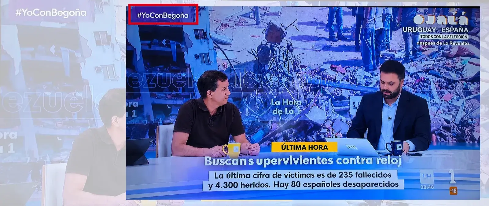 No, RTVE no puso la etiqueta #YoconBegoña en el programa de ‘La Hora de La 1’ del 26 de junio de 2026: es una imagen manipulada
