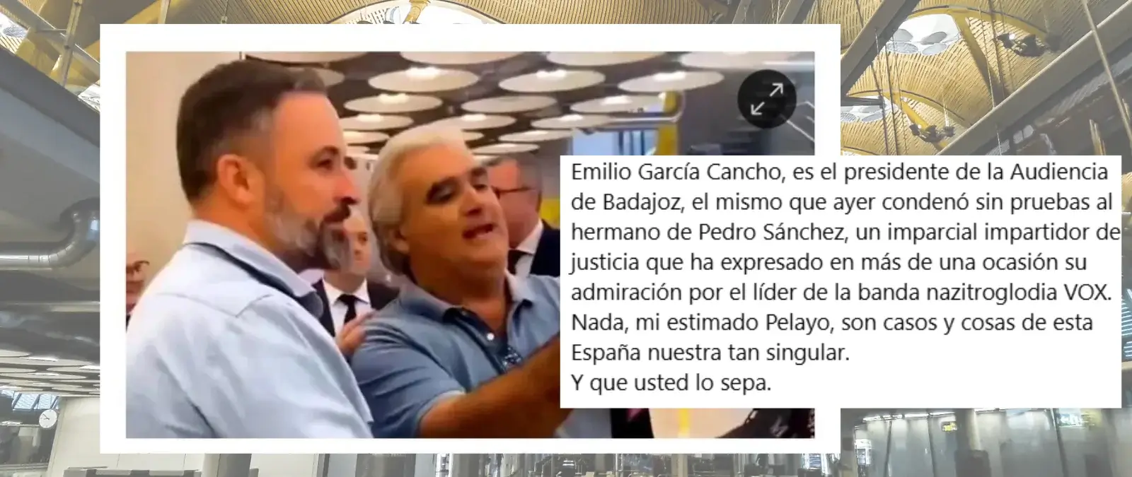 El juez García-Cancho, el selfie con Abascal y la causa contra el hermano de Pedro Sánchez en Badajoz: el juez no ha firmado la sentencia y el TSJ de Extremadura afirma que no ha tenido relación con el proceso