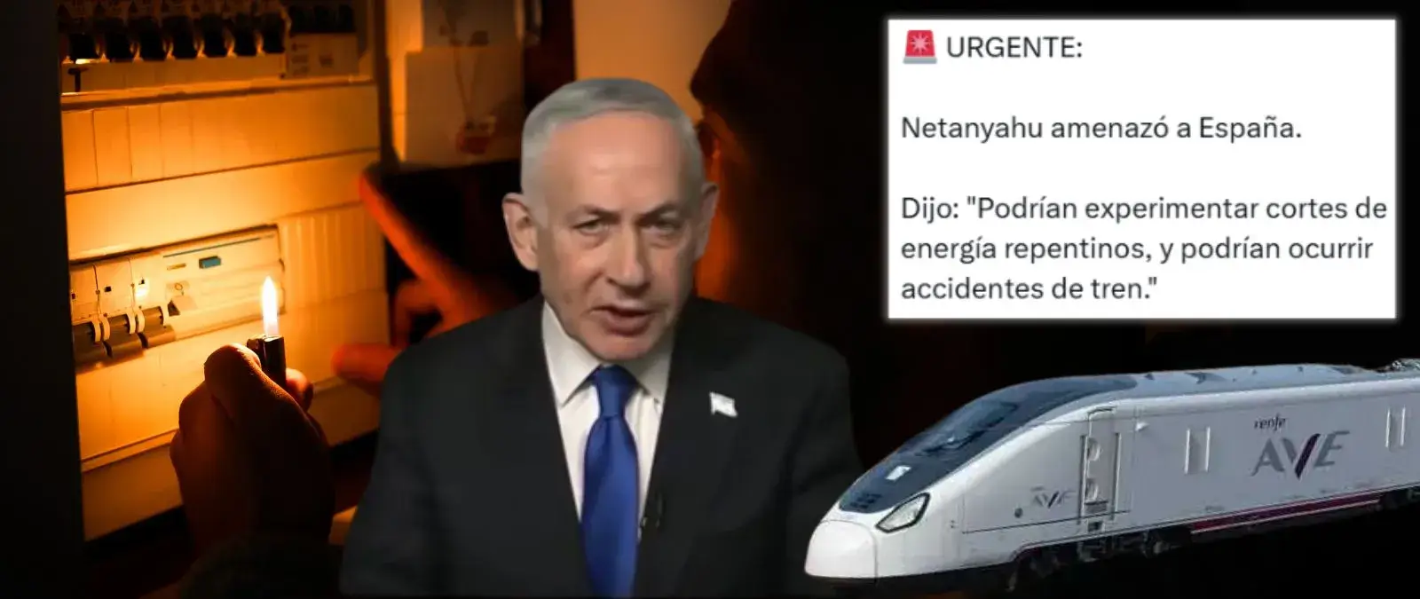 No, Netanyahu no ha amenazado abiertamente a España con nuevos "cortes eléctricos" o "accidentes de tren": a 20 de julio de 2026, no hay rastro de tales declaraciones