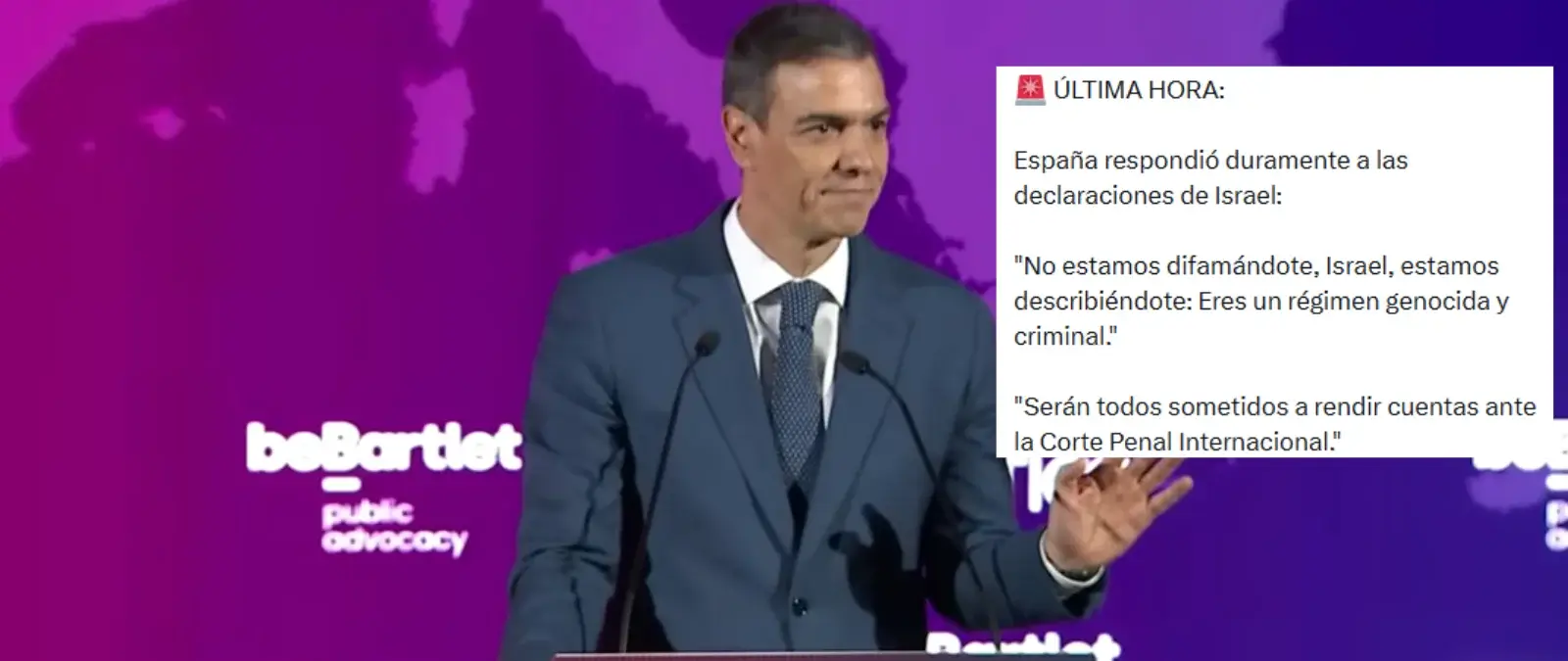 No, Pedro Sánchez no llama en este vídeo "estado genocida y criminal" a Israel