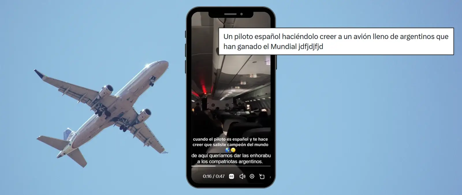 Sí, un piloto hizo una "broma" en pleno vuelo haciendo creer a los argentinos que su país había ganado el Mundial 2026