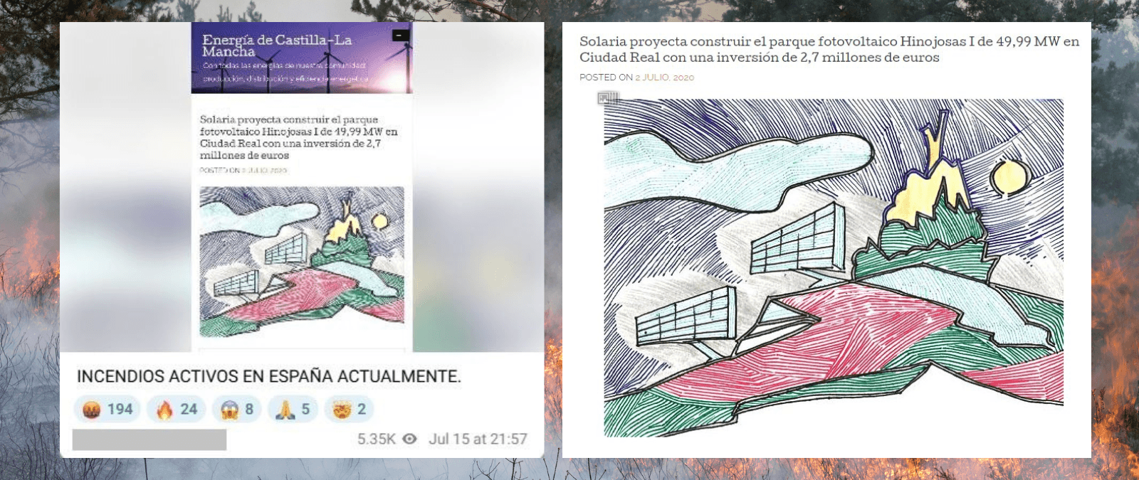 Incendio en Hinojosas de Calatrava (Ciudad Real): la planta solar ‘Hinojosas I’ se construyó en 2023 en otro municipio