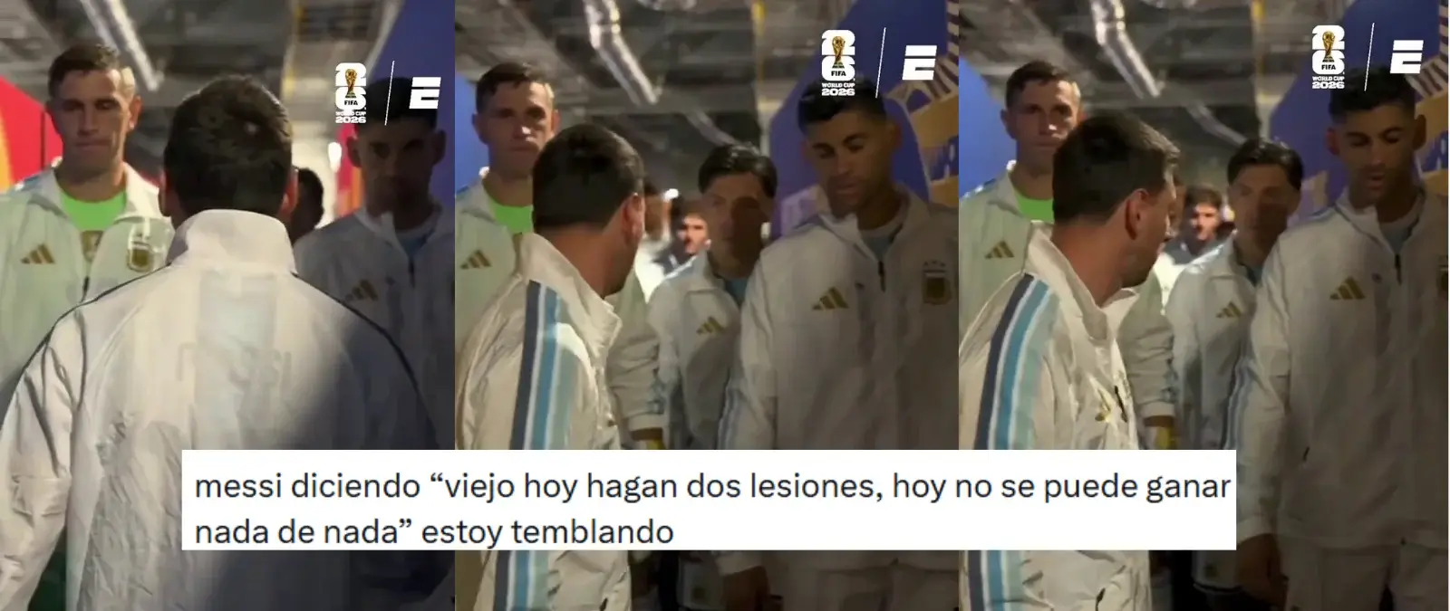 No hay pruebas de que Messi diga en este vídeo, antes de la final del Mundial, “hoy no se puede ganar nada de nada”: ni en este audio ni en la grabación original se escucha esa frase