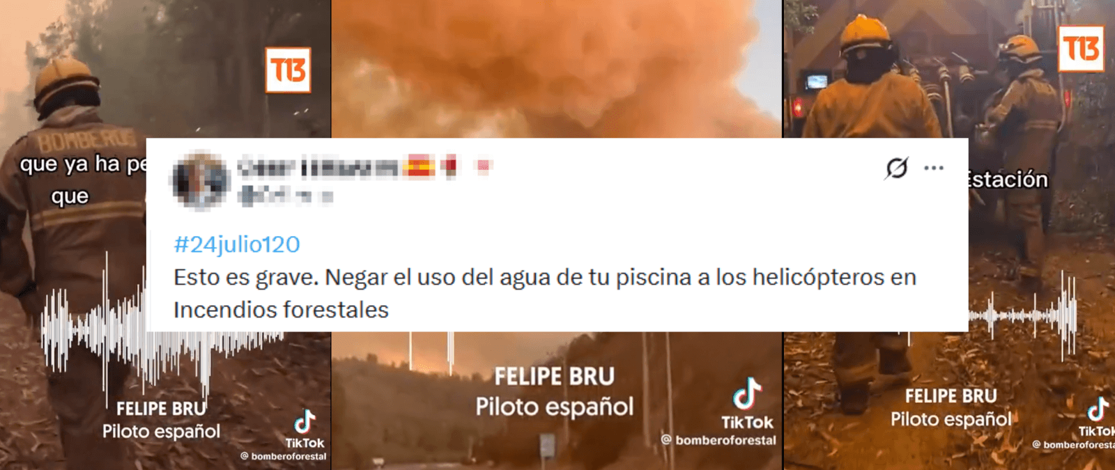 Un audio muestra un piloto español denunciando que los vecinos no les dejan utilizar el agua de sus piscinas para apagar los incendios de Madrid de julio de 2026