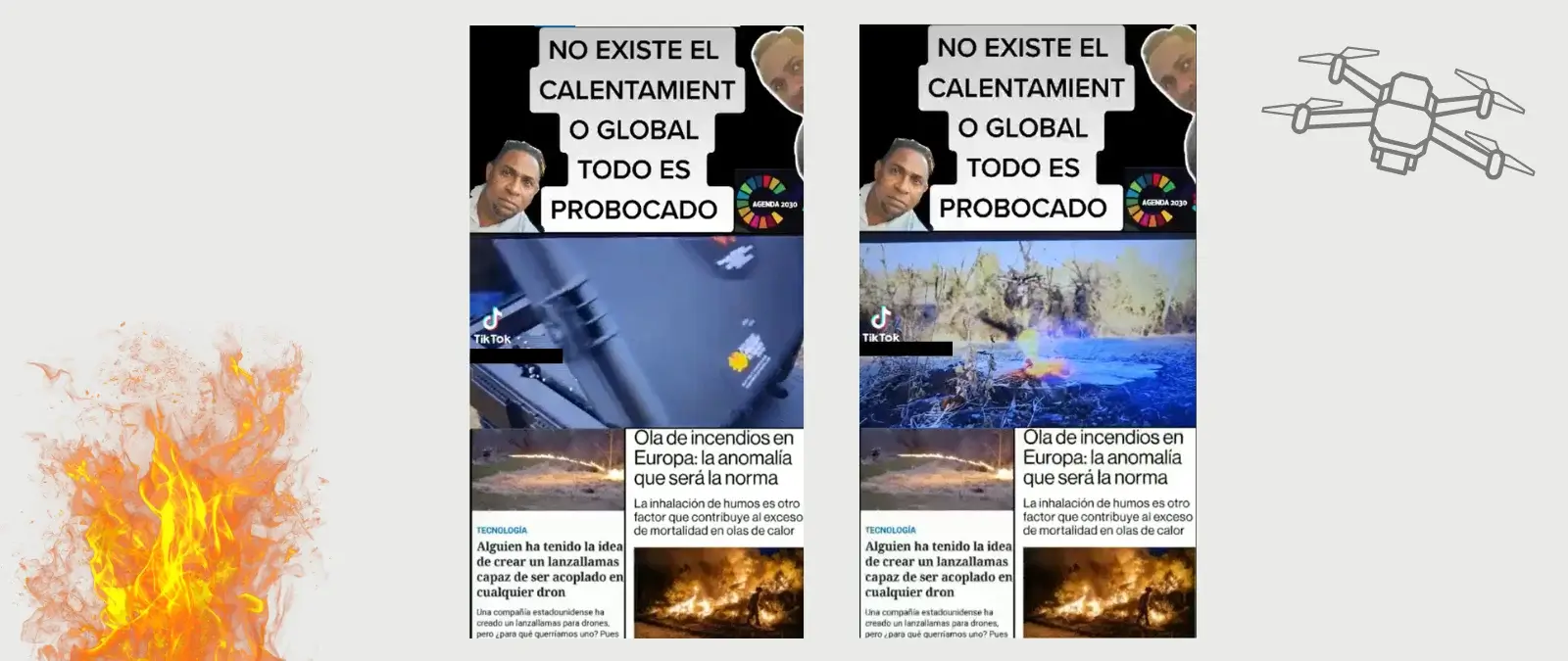 No, el dron de este vídeo no se usa para ‘provocar incendios’: es una herramienta para controlarlos