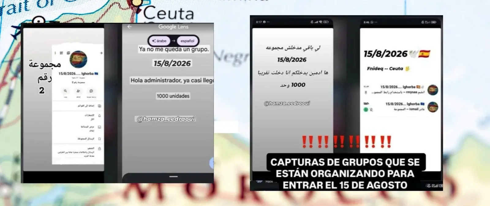 Sí, es cierto que hay grupos en WhatsApp, Facebook e Instagram que hablan para organizar una entrada en Ceuta el 15 de agosto