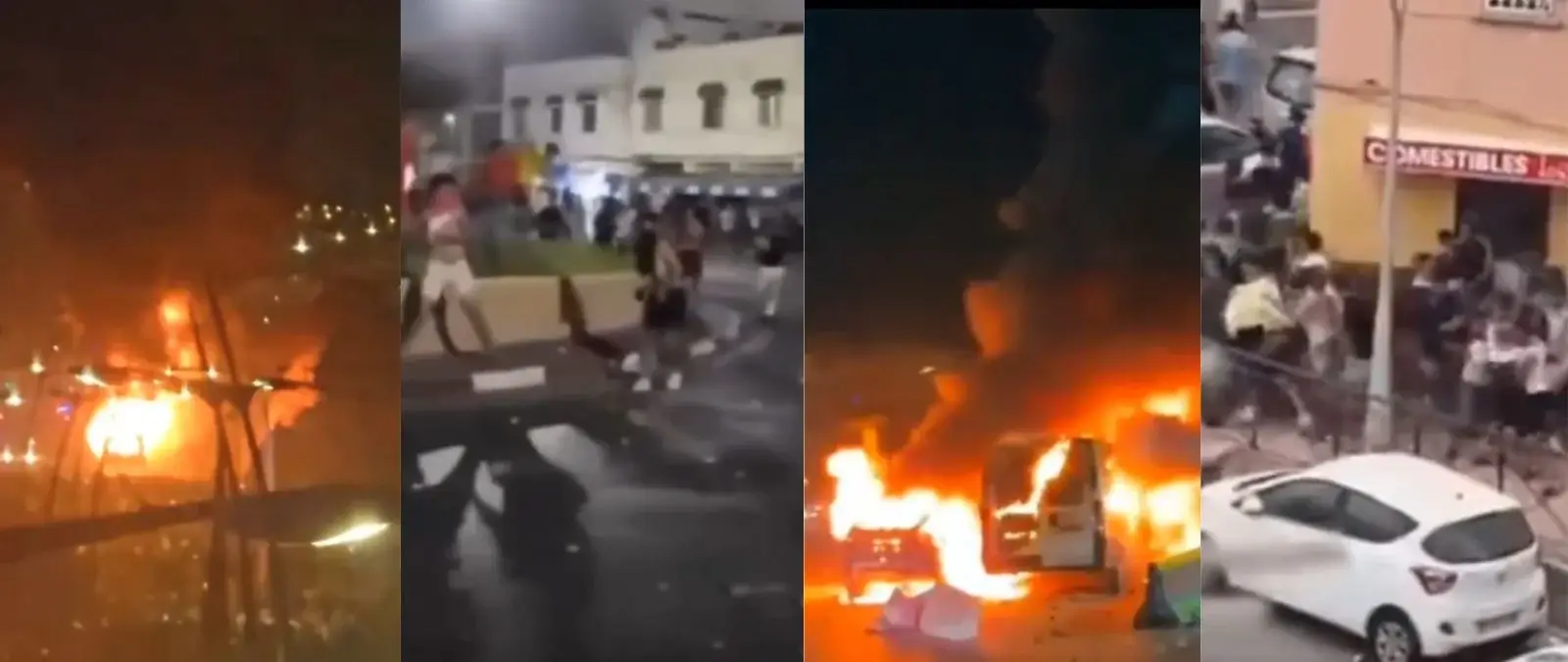 Qué sabemos del vídeo que muestra varias secuencias de calles en llamas, tiendas y casas saqueadas y personas peleándose supuestamente en España tras la entrada de personas migrantes en situación irregular a Ceuta