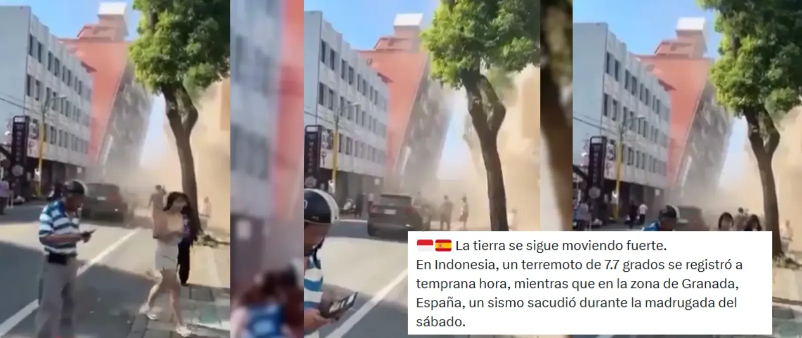 No, este vídeo no muestra los efectos de los terremotos de agosto de 2026 en Indonesia ni en Granada: es de Taiwán en 2024