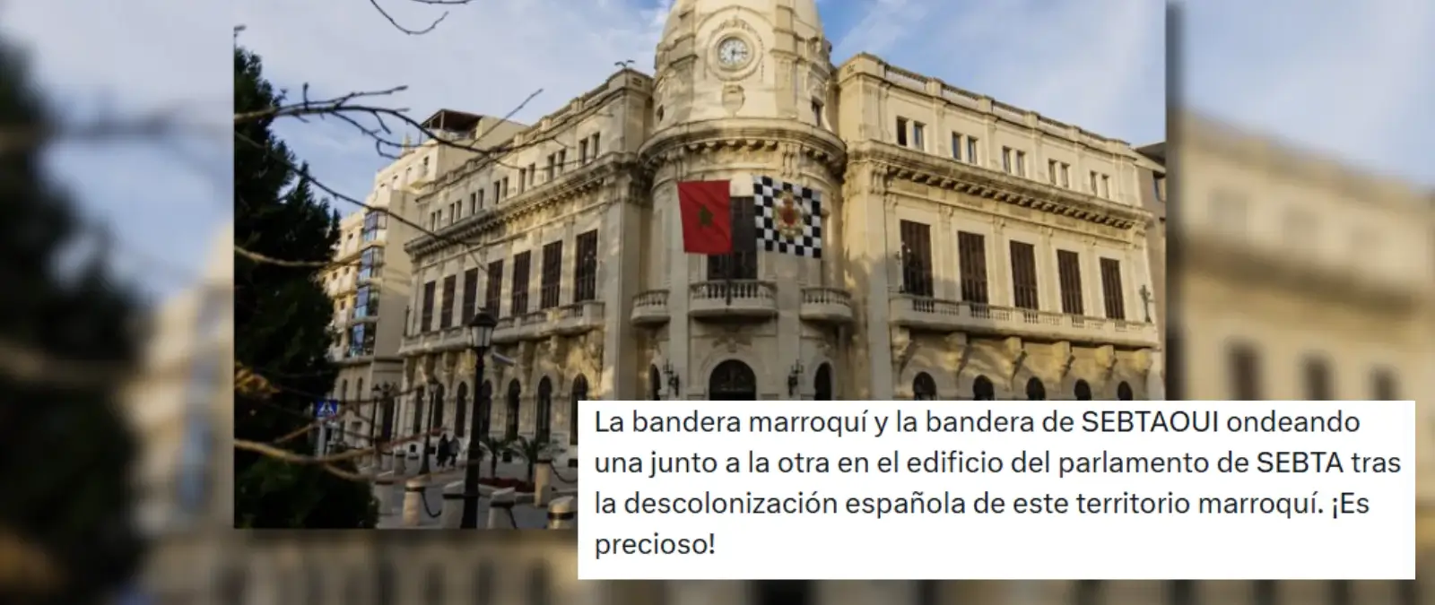 No, esta imagen no muestra las banderas de Marruecos y Ceuta en el Palacio de la Asamblea tras una “descolonización española”: ha sido manipulada con IA