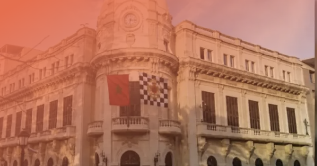 Imagen manipulada con IA del Palacio de la Asamblea de Ceuta con banderas de Marruecos y Ceuta