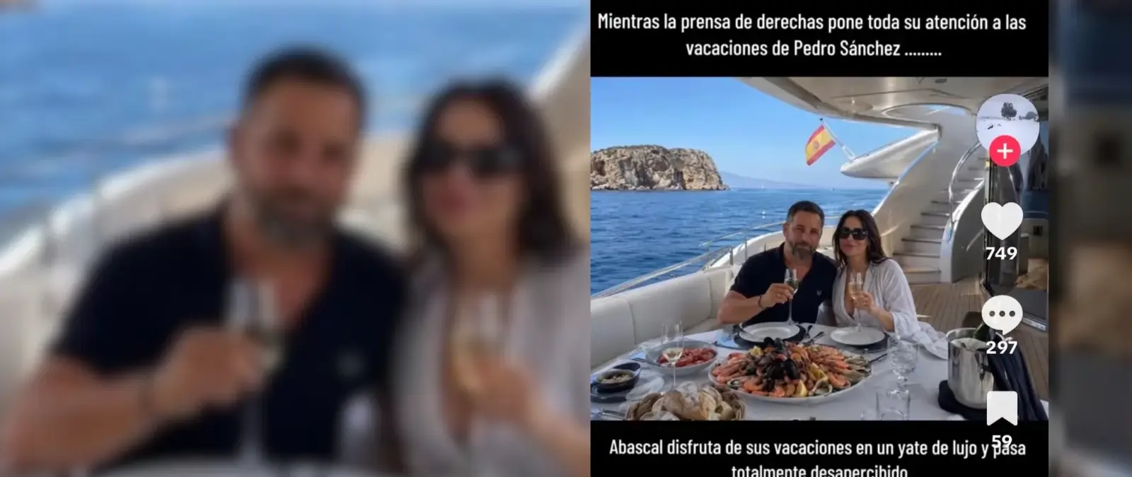 Cuidado con esta imagen de Santiago Abascal comiendo marisco en un “yate de lujo”: no hay pruebas de que sea real