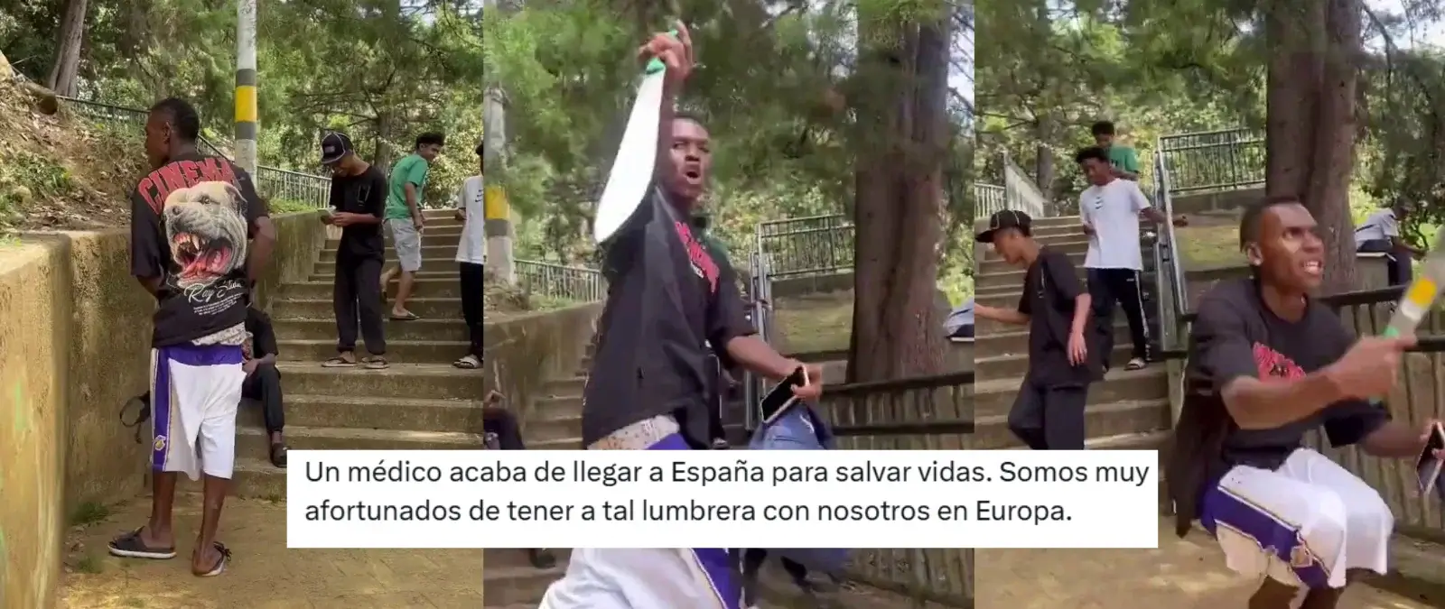 No, este vídeo de un “inmigrante” con un machete no está grabado en España: es Medellín (Colombia)