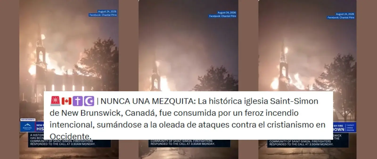 Qué sabemos de la autoría del incendio de una iglesia en Saint-Simon de New Brunswick, Canadá: la policía dice que el presunto autor es un hombre de la localidad