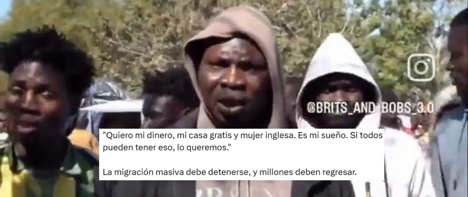 No, el “inmigrante” de este vídeo ni está en Francia ni dice que quiera “casa gratis, dinero y una mujer inglesa”: está manipulado