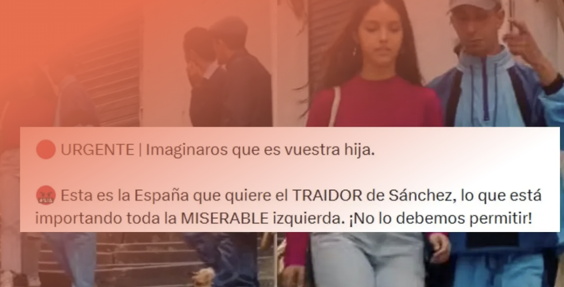 Captura de un mensaje viral con foto de una chica por la calle y texto: Imaginaros que es vuestra hija