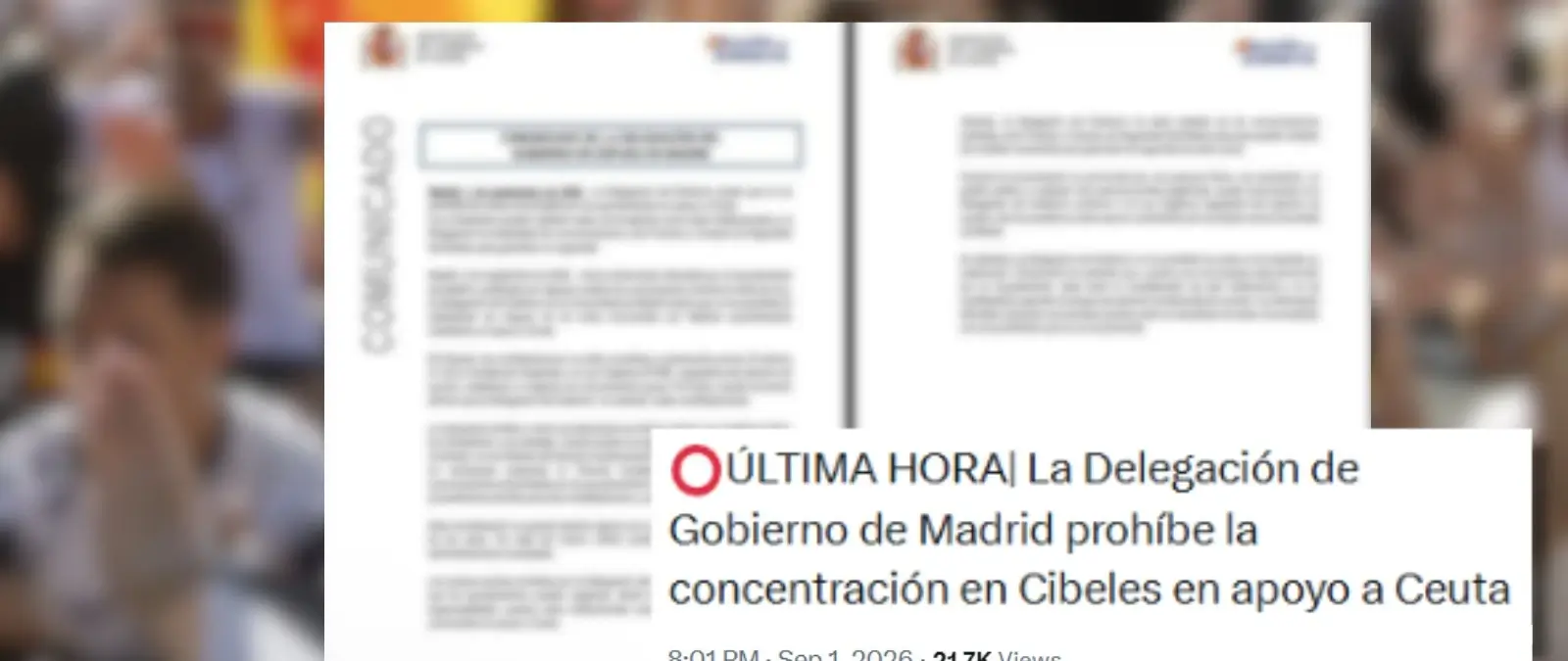 Qué sabemos sobre si la Delegación del Gobierno en Madrid ha prohibido la concentración por Ceuta del 2 de septiembre de 2026 en la capital