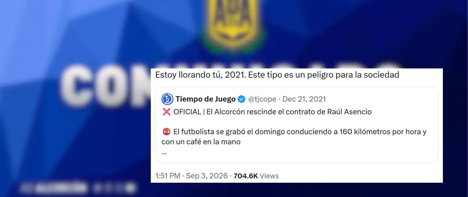 Cuidado con los contenidos que dicen que el futbolista que se grabó conduciendo a más de 160 km en 2021 es el jugador del Real Madrid Raúl Asencio: es otro futbolista con el mismo nombre