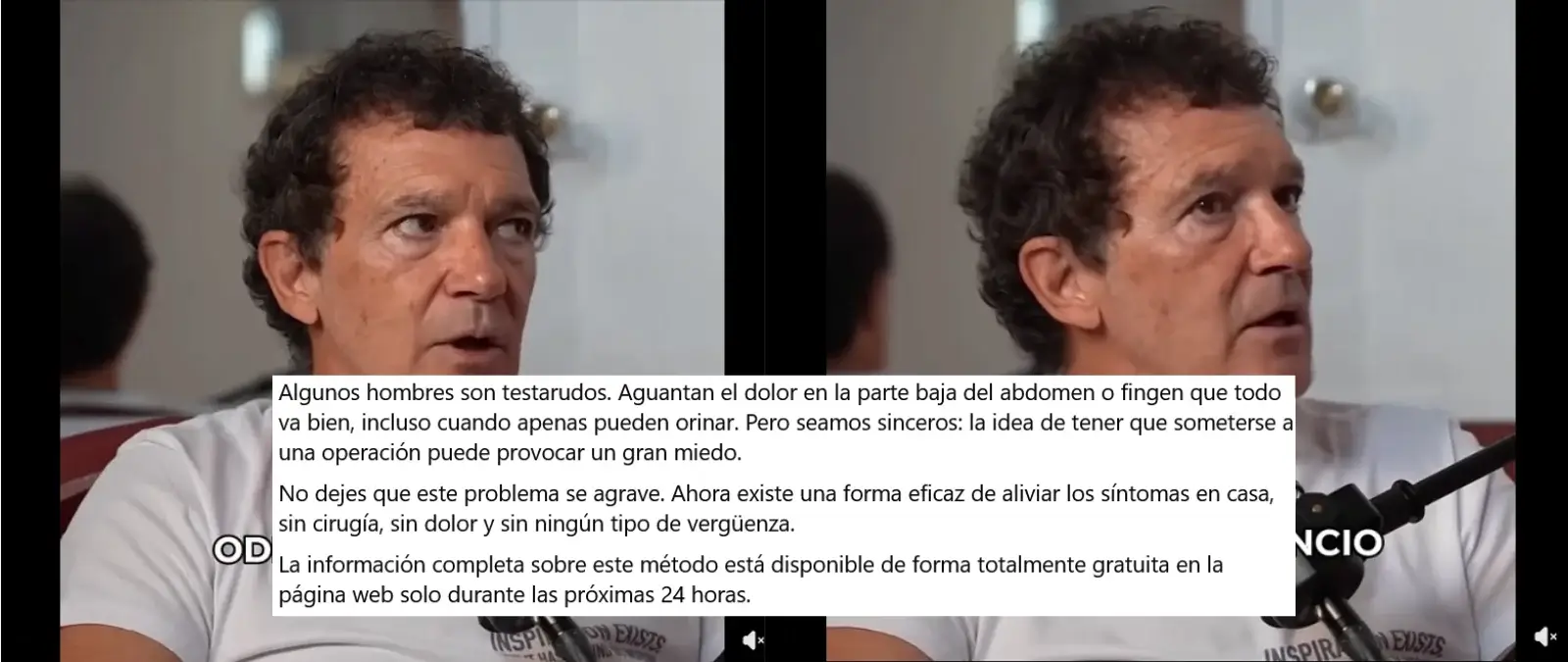 No, Antonio Banderas no ha recomendado un producto de “sustancias naturales” para la próstata: es un vídeo manipulado