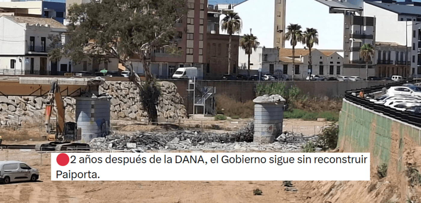 ¿El Gobierno no ha reconstruido el puente de Paiporta tras la DANA? La competencia es del Ayuntamiento, que empezó a derribarlo el 11 de septiembre de 2026 para construir uno nuevo