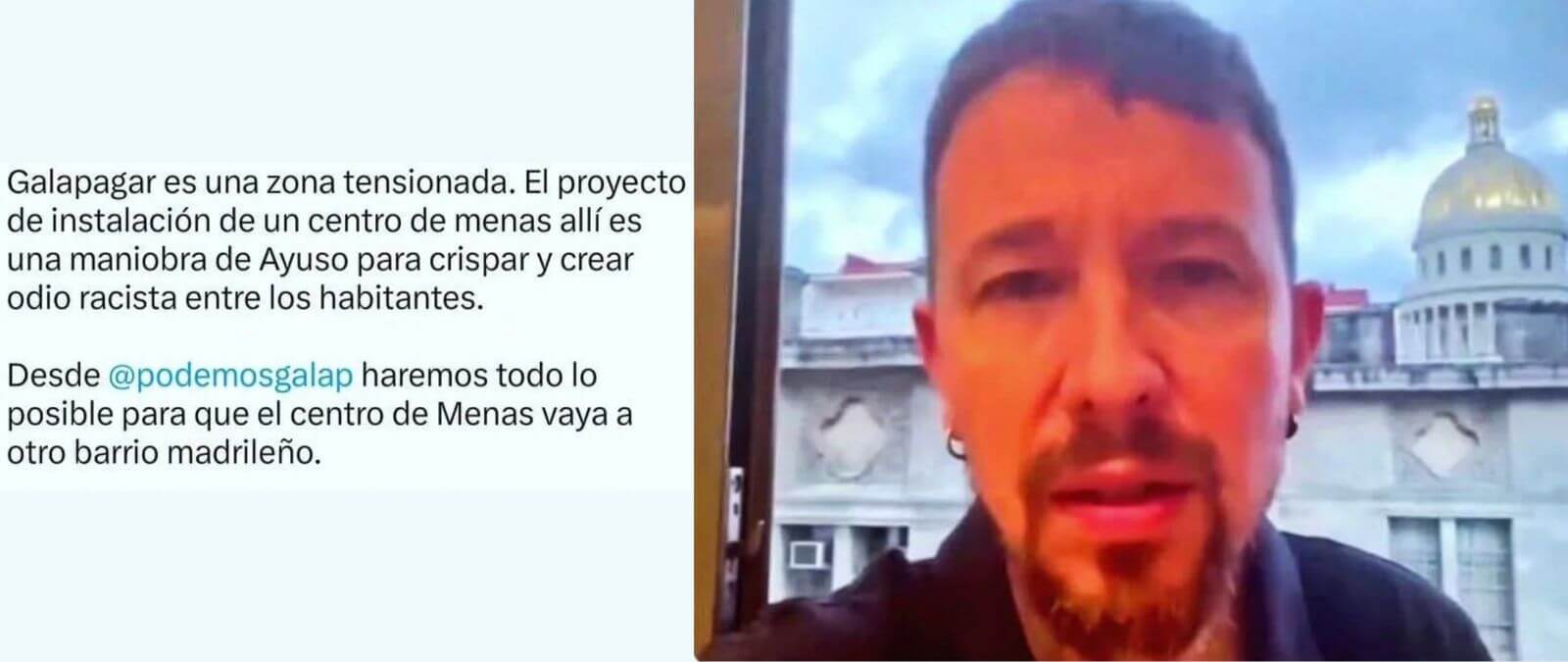 Cuidado con estas supuestas declaraciones de Pablo Iglesias sobre Ayuso y el "centro de menas" de Galapagar: no hay rastro y provienen de un tuit de una cuenta trol