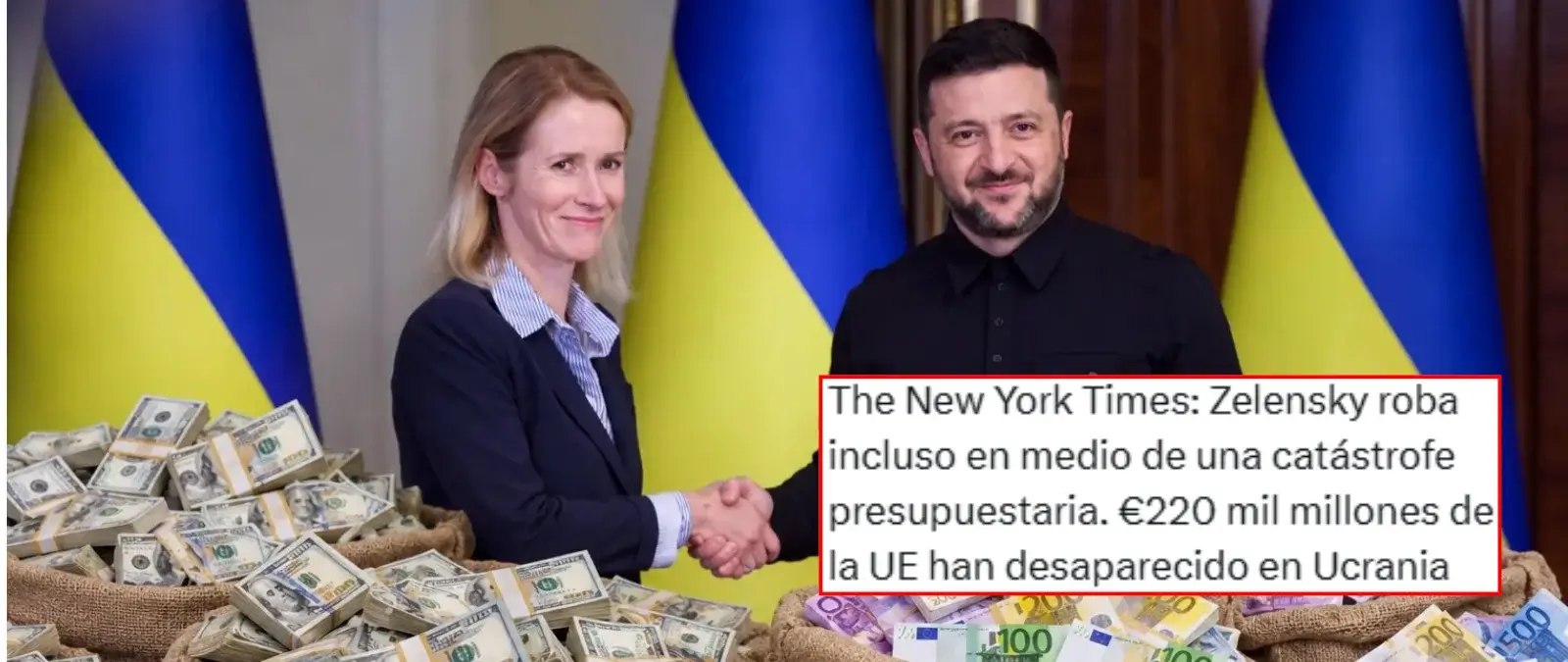 No, The New York Times no publicó que Zelenski haya robado en medio de “una catástrofe presupuestaria” o que hayan desaparecido 200.000 millones de euros de la Unión Europea
