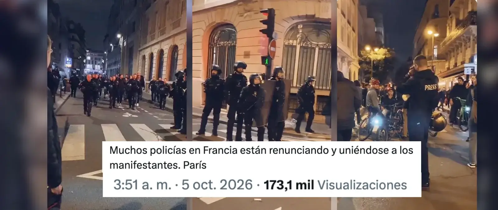 No, este vídeo no es de las protestas estudiantiles de septiembre de 2026 en Francia: son imágenes de 2023