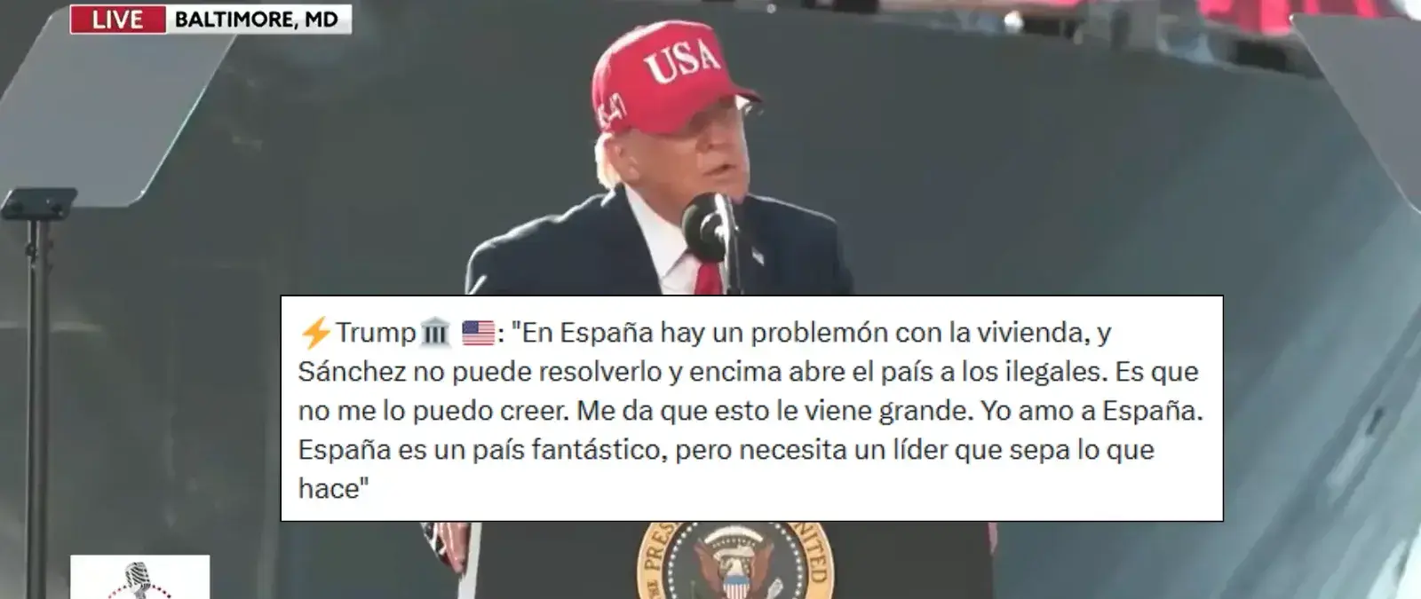 No, Donald Trump no dice en este vídeo que “en España hay un problemón con la vivienda y Sánchez no puede resolverlo”