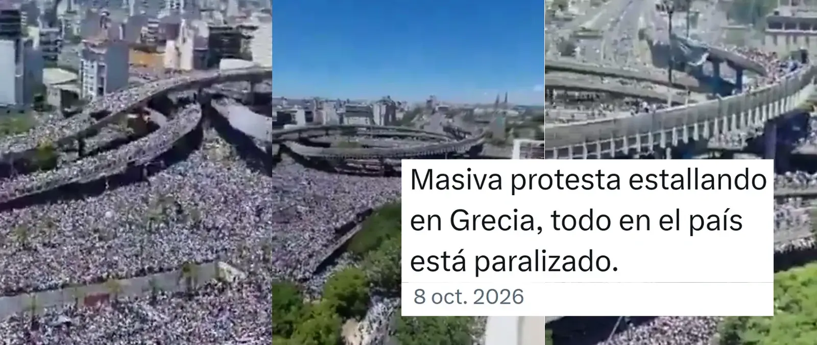 No, este vídeo no muestra una “masiva protesta” en Grecia en octubre de 2026: son imágenes de Argentina por el Mundial de fútbol de 2022