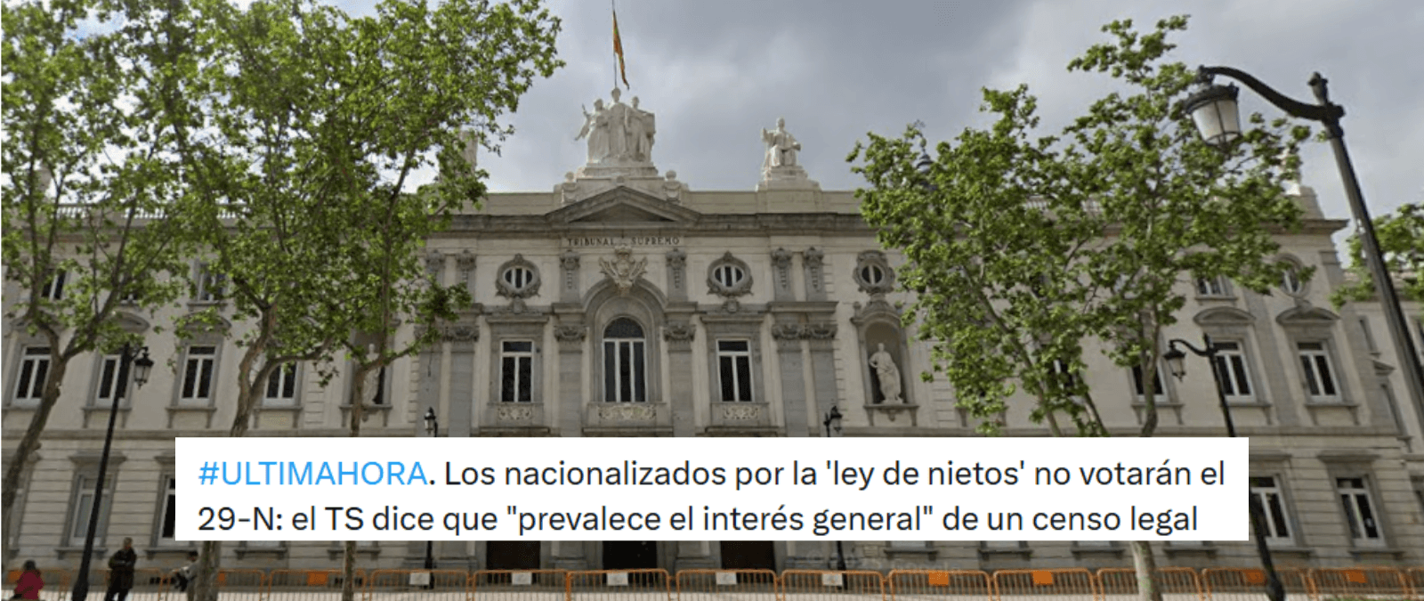 Sí, el Tribunal Supremo mantiene, a 12 de octubre, la prohibición de voto a los nacionalizados por la “Ley de Nietos” que no hayan demostrado la condición de exiliados de sus familiares