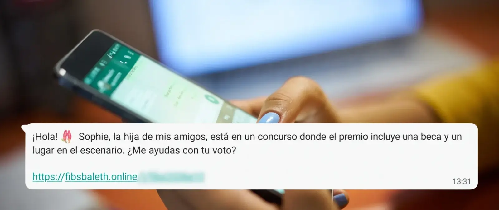 "Vota a esta niña en un concurso de baile": el mensaje de WhatsApp que busca acceder a tu cuenta para suplantarte