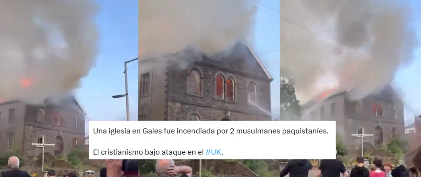 No, los responsables del incendio de esta capilla en Gales no son dos 