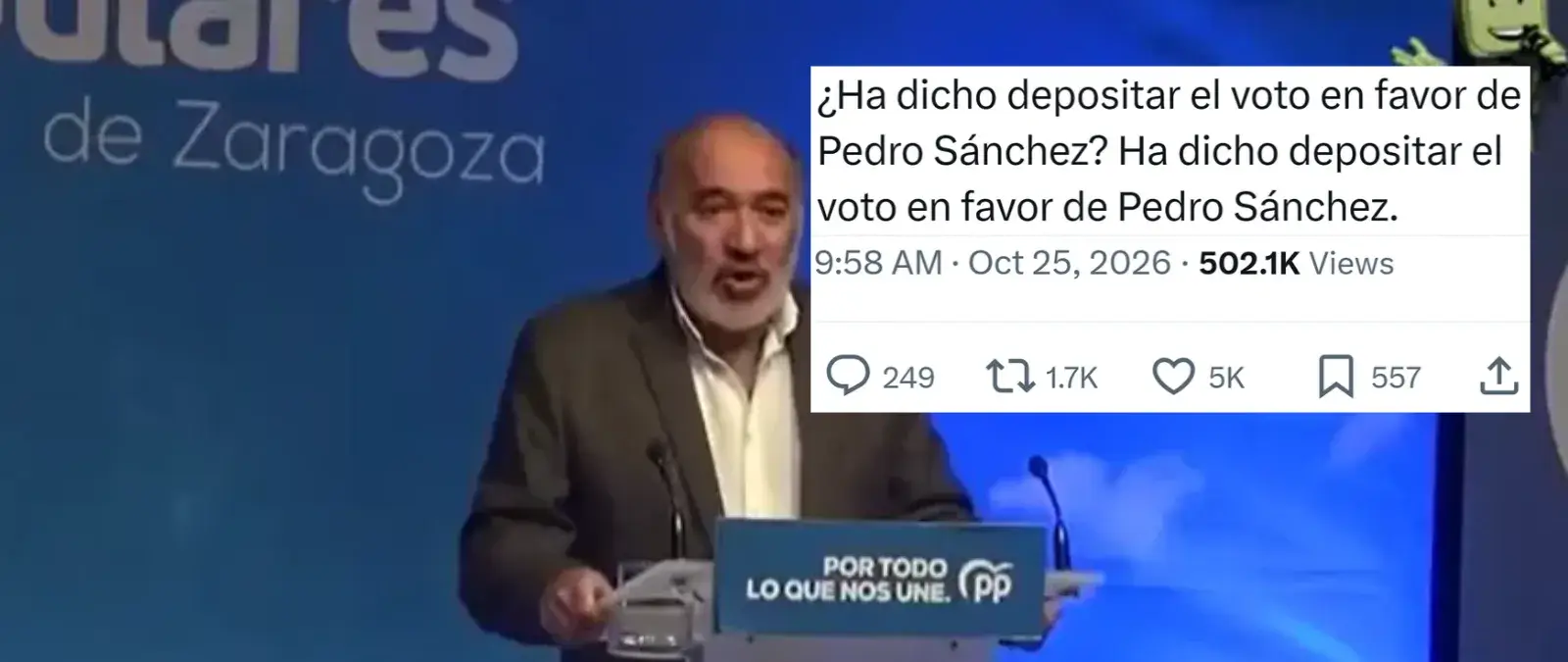 Cuidado con este vídeo donde un miembro del PP pide el voto para Sánchez: es de 2019 y, acto seguido, se corrige y pide votar a Pablo Casado