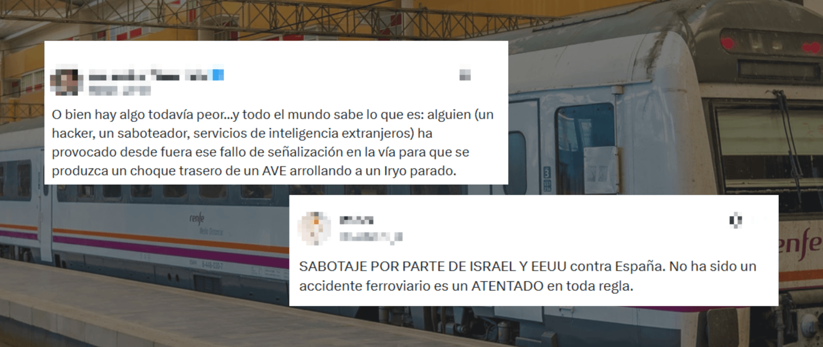 "Un hacker", "un sabotaje" o "los servicios de inteligencia extranjera", las teorías sin pruebas de los supuestos responsables del accidente de tren en Urda (Toledo)
