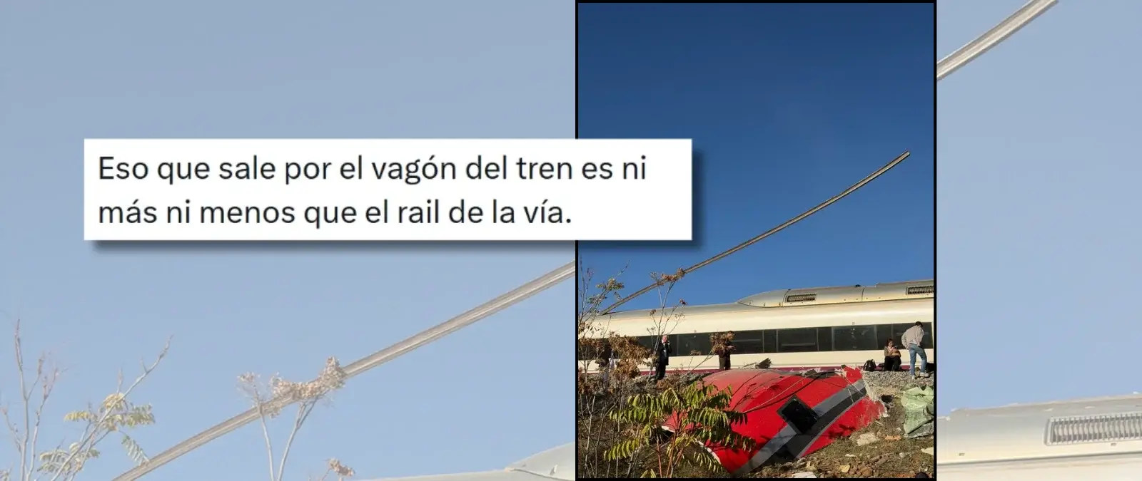 Sí, esta imagen muestra un raíl de la vía atravesando un vagón tras el accidente de tren en Urda (Toledo): hay más imágenes similares y pasajeros lo confirman